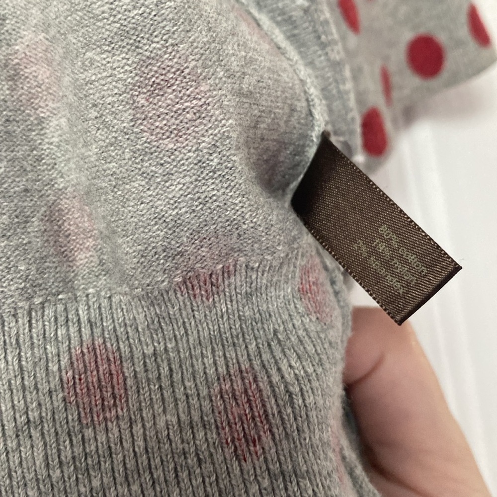 The Limited Gray and Red Polka Dot Cardigan - Picture 2 of 2
